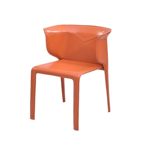 CROWN DINING CHAIR - BURNT ORANGE LEATHER