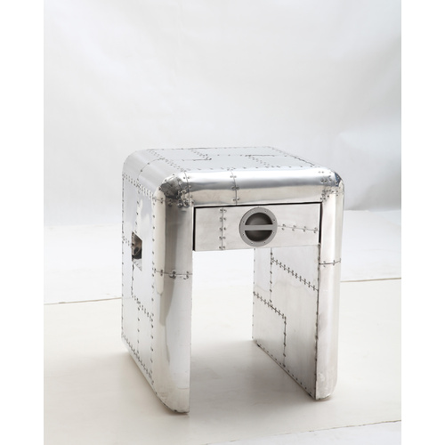 INTELLIGENT SIDE TABLE - BRUSHED SILVER ALUMINIUM