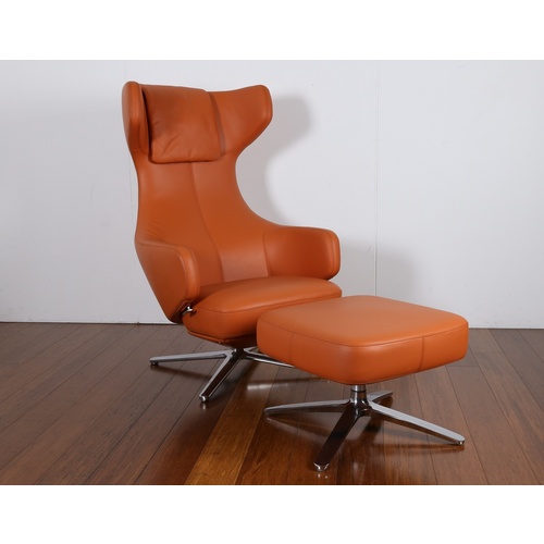 YURTI LEATHER OFFICE CHAIR - BURNT ORANGE